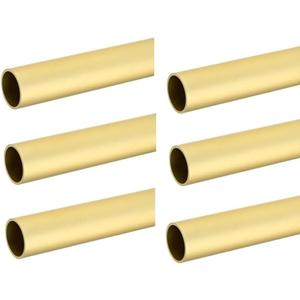 6-Case Pack Long Round 1-5/16" Diameter Wardrobe Closet Tubing Rods Application Clothes Hanging - 96 Inch Length Matte Brass