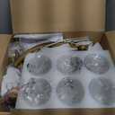 CNRATYE 6-Light Gold Chandeliers for Dining Room, Modern Kitchen Island Light Fixtures Over Table, Metal Hanging Pendant Lighting for Living Room Stairwell Entryway Bedroom, Clear Glass Shade