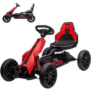 12V Electric Drift Kart  7Ah Battery Powered with 35W Motor, Adjustable Speed, Safety Belt, Shock Absorber, Maximum Load 66 Lbs, for Toddlers(Red)