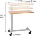 Overbed Table with Wheels Adjustable Height, Heavy Duty Hospital Table Over Bed for Home Use 70 Pounds Capacity