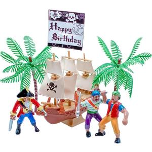 Cakesupplyshop Pirate Ship Pirate Revenge Happy Birthday Sign Mini Cake Decoration Cake Topper