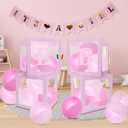Baby Shower Decoration Kit for Girl, It's a Girl Banner Pink Balloon Box with 20 Pink Balloons, Baby Girl Party Decorations Kit for Gender Reveal Party Baby Shower Celebration