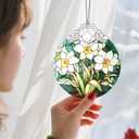 Christmas Ornaments: Stained Glass Ornament, Birth Flower Ornament, Christmas Tree Ornaments & Xmas Tree Decorations Exquisite Holiday Decor, Birth Flower Gifts Perfect Holiday & Xmas Gifts - Dec