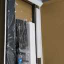 AX WABER Floor TV Stand with Power Outlet, Universal TV Stand Mount for 27-65 inch TV up to 88lbs, 70 Degree Swivel 9 Level Height Adjustable with Tempered Glass Base for Bedroom, Office Black