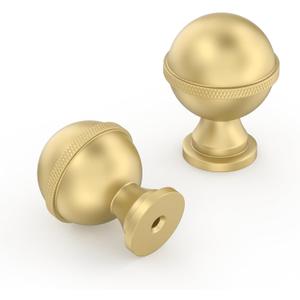 10 Pack 1.2 Inch Brushed Gold Cabinet Knobs Kitchen Cabinet Knobs Gold Drawer Knobs Round Dresser Knobs