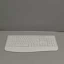 EDJO Wireless Keyboard, 2.4G Ergonomic Full Size Wireless Computer Keyboard with Wrist Rest for Windows, Mac OS Desktop/Laptop/PCWhite