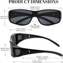 Polarized Sunglasses Fit Over Glasses for Men Women, Wrap Around Sun Glasses for Driving Fishing UV400 Protection