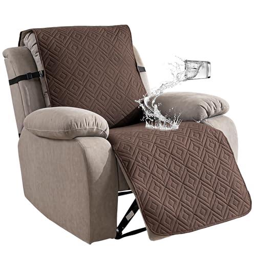 Genina Waterproof Recliner Chair Cover - 100% Protection! Non-Slip, Washable & Durable Protector for Kids & Pets【23.6'' /Chocolate】