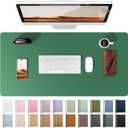 YSAGi Leather Desk Pad Protector, Office Desk Mat, Large Mouse Pad, Non-Slip PU Leather Desk Blotter, Laptop Desk Pad, Waterproof Desk Writing Pad for Office and Home (Jade Green, 31.5" x 15.8")