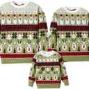 PATPAT Christmas Sweater Family Set Long Sleeve Knit Sweater Holiday Xmas Knitted Pullover (M)