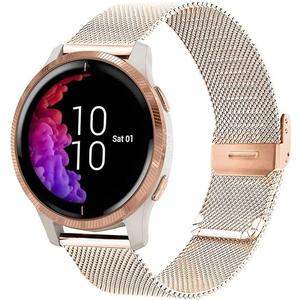 Abanen 20mm Stainless Steel Mesh Watch Band for Garmin Venu 2 Plus/Venu Sq 2 / Vivoactive 6/5, Quick Release Metal Wristband Strap for Approach S50 / S40