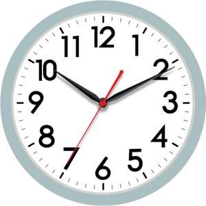 AKCISOT Wall Clock, Modern Small Wall Clocks Battery Operated 10 Inch, Silent Non-Ticking Analog Classic for Office, Home, Bathroom, Kitchen, Bedroom, School(Blue Gray)
