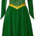 Willyacos Princess Costume Adult Women Green Velvet Cosplay Dress Halloween Outfit (Green, S)