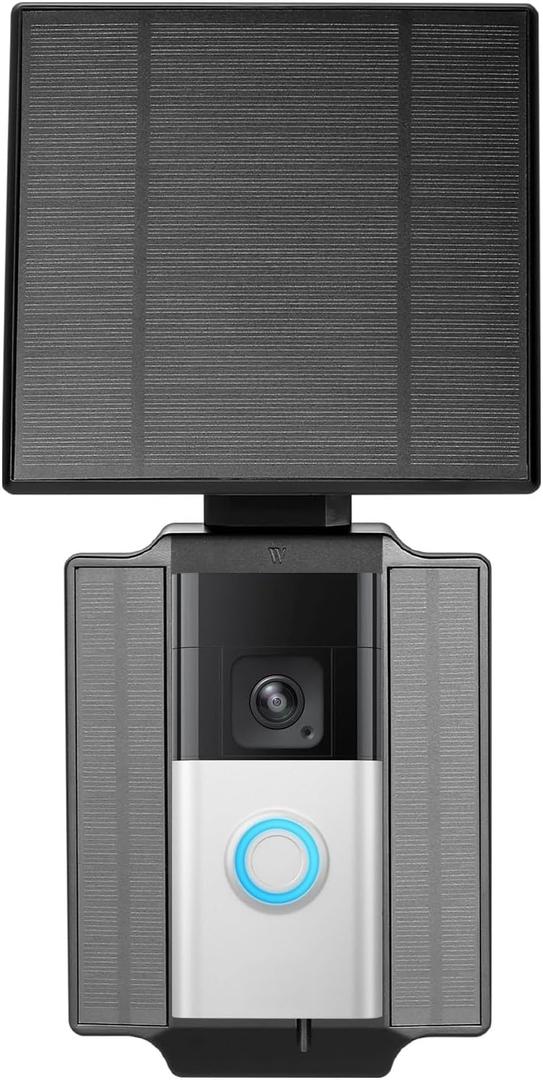 Wasserstein Universal Solar Charger Compatible with Ring Battery Doorbell (2024 Release)/Pro/Plus/4/3/3 Plus/2nd Gen (2020 Release) & Wyze Wireless Video Doorbell Pro - 2.5W Solar Panel Charger