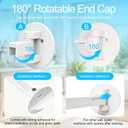 White Adjustable Shower Curtain Rod 35-62 Inch,180° Rotatable Ends, Aluminum Shower Curtain Pole for Living Room, Bedroom, Bathtub, Stall