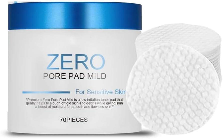 Zero Pore Pads 2.0, Dual-Textured Facial Toner Pads with AHA/BHA,Gentle Exfoliating Toner ad- 70 Count (Blue)