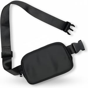 Boutique Belt Bag | Crossbody Fanny Pack for Women | Cute Mini Everywhere Bum Hip Waist Pack | Small Fashion Travel Chest Bag | Matte Black | Adjustable Extended Strap
