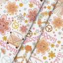 Horaldaily Groovy Retro Boho Tablecloth 60x120 Inch Rectangular, Pink 60s 70s Themed Washable Seasonal Table Cover for Party Picnic Dinner Decor