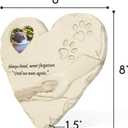 Basic Fundamentals Heart-Shaped Pet Memorial Stone with 2x3 Photo Frame, Quote and Paw Print Design - Indoor Outdoor Animal Loss Pet Memorial Stones - Sympathy Gifts for Dog, Cat, or Pet Loss - Cream