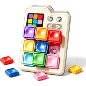MinoLogic Super Slide Puzzle Game, 1000+ Challenges & 3 Modes Electronic Sliding Tile Puzzle & Klotski Puzzle, Brain Teaser Sliding Block Puzzle for Kids & Adults, Travel Family Logic Games