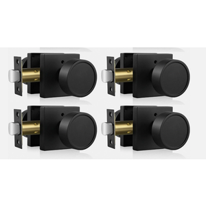 Haidms Black Interior Door Knobs, Zinc-Alloy Heavy Duty round Matte Black Privac 3PCS