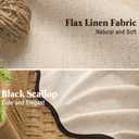 Linen Shower Curtain Beige Cute Black Scalloped Boho Modern Shower Curtains for Bathroom Set, 72" W x 72" L