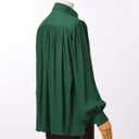 GRACEART Pirate Shirt Men Vampire Renaissance Shirts Victorian Ruffled Medieval Costume Cotton Linen Shirt (X-Small, Green)