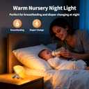 LED Umbrella Night Light, Rechargeable Touch Lamp for Nursery, Bedside Lamp with Cute Animal Design, White (Pink)