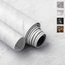 Marble Peel and Stick Wallpaper (24" x 78", White Matte) Self-Adhesive Renter Friendly Contact Paper Removable Waterproof Vinyl Faux Granite Dcor for Furniture Upcycling (24" x 78.7")