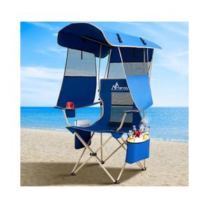 MENOLY Camping Chair with Shade Canopy, Folding Canopy Chair with Cooler Bag for Outdoor Sports, Lawn Chairs with Extra Storage Space, Sturdy Steel Frame for Camping, Beach, Tailgates, Fishing MENOLY Camping Chair with Shade Canopy, Folding Canopy Chair with Cooler Bag for Outdoor Sports, Lawn Chairs with Extra Storage Space, Sturdy Steel Frame for Camping, Beach, Tailgates, Fishing