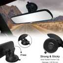 Rear View Mirror,LECAMEBOR Universal Thickened Anti-glare HD Car Interior Rear View Mirror-(With Adjustable Suction Cup)