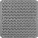 MicoYang Silicone Dish Drying Mat for Multiple Usage,Easy clean,Eco-friendly,Heat-resistant Silicone Mat for Kitchen Counter or Sink,Refrigerator or Drawer liner Grey M 12 inches x 12 inches