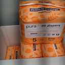 Pura Size 5 Eco-Friendly Diapers (24-35 lbs) Totally Chlorine Free (TCF), Hypoallergenic, Soft Organic Cotton, Sustainable, up to 12 Hours Leak Protection, Allergy UK, 6 Packs of 20 (120 Diapers)