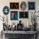 Halloween Decorations Indoor Scary Wall Decor, 10Piece Poster Creepy Frames Portraits Pictures, Gothic Decor Horror Castle Haunted House Mansion Decor Decoration Party Supplies