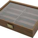 LYAFNG Sunglasses Organizer Wooden Sunglasses Organizer Box 8 Grids Handheld for Family Room Exhibition for Storing Glasses