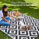 OLANLY Waterproof Outdoor Rug 8x10 ft, Outdoor Plastic Straw Rug for Camping, RV Mat Outside, Indoor Outdoor Carpet for Porch, Deck, Backyard, Balcony, Picnic, Black & White