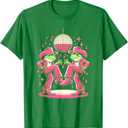 Funny Frog In Pink Cowboy Costume Disco Dance 60s 70s Party T-Shirt (Small, Green)