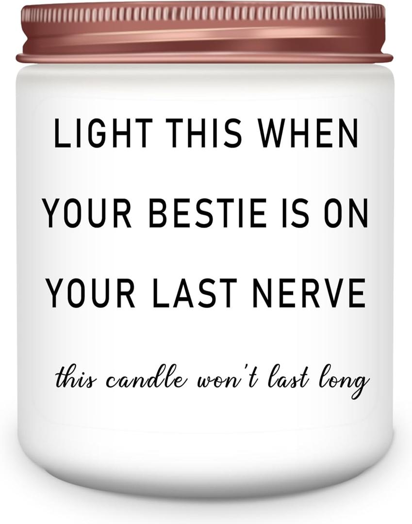 Homsolver Bestie Gifts for Women, Birthday Valentines Galentines Day Gift for Bestie, Best Friend Birthday Gifts for Women, Besties, Friend, BFF, Her, Funny Lavender Candles for Besties