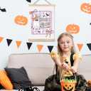 FDHSPAAM Coquette Bow Halloween Ghost Wall Art Decor, Preppy Halloween Decor, Spooky Season Cute Ghost Bats Spider Web Wall Art Posters for Girls Room Bedroom Dorm Apartment, 12x16 Inch (Ghost and Letters)