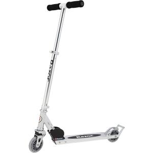 Razor AW Kick Scooter for Kids - Wheelie Bar, Lightweight, Foldable, Aluminum Frame, and Adjustable Handlebars (Clear/Black)