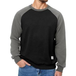 Dokotoo Men Men's Fall Crewneck Sweatshirts Patchwork Long Sleeve Geometric Texture Casual Pullover Shirt, L