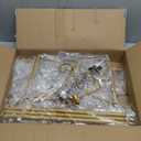 HAITRAL Gold Easel Stand for Sign,Adjustable Display Easel Stand with Chain Support,Heavy Duty Metal Easel for Wedding Sign,Art,Pictures,Paintings, 55" H Welcome Poster Stand Sign Holder Floor Dcor