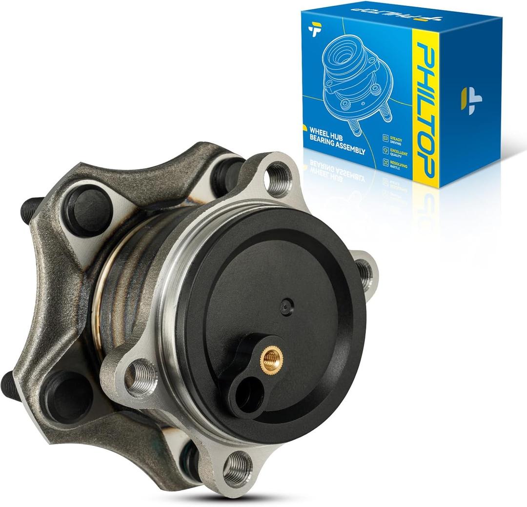 PHILTOP 512552 Rear Wheel Bearing Fit for Mazda 3 2014-2018, 5 Lugs Wheel Hub Assembly W/ABS