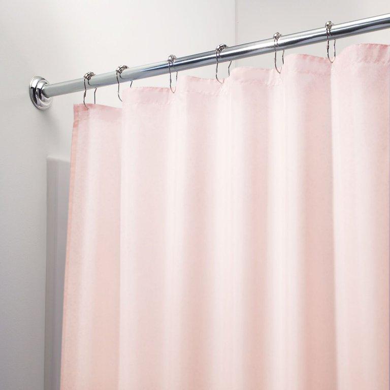 iDesign Shower Curtain Liner, Fabric Shower Curtain or Liner Waterproof, 72In x 72In, Pink