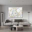 TRAIN2 ART Abstract Canvas Wall Art, Glitter Wall Art Gray with Gold and Sliver Foil Artwork, Wooden Frames Ready to Hang for Home (grey gold, 36X48inch)