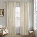TWODRAPES Neutral Linen Pinch Pleated Curtains Long 2 Panels Living Room Bedroom Memory Training Shaped Semi Sheer Beige Oatmeal Pleat Drapes with Hooks Rings Light Filtering Window Curtain 40x84