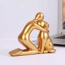 Dog Dad Gifts for Men, Cute Figurines Statue,Unique Mini Shelf Decor for The Home,Room,Bathroom,Office,Lovely Decorations for Dogs Lover (Gold)