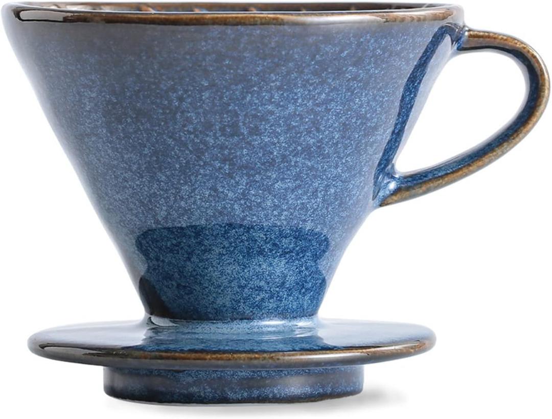 Aroplor Ceramic Coffee Dripper Filter 60Angle Tapered Hand Brew Pour Over Coffee Maker Set Reusable Porcelain Portable For Home Baristas