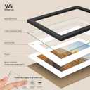 13x19 Picture Frame 3 Pack, Black Wood, Tempered Glass, 11x17 Mat