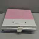 13 x 13 Inch Fine Linen Storage Bins with HandlesFabric Cube BoxsBasket Organizers for Shelves for Home, Closet Drawers (White/Pink-4 Pack)